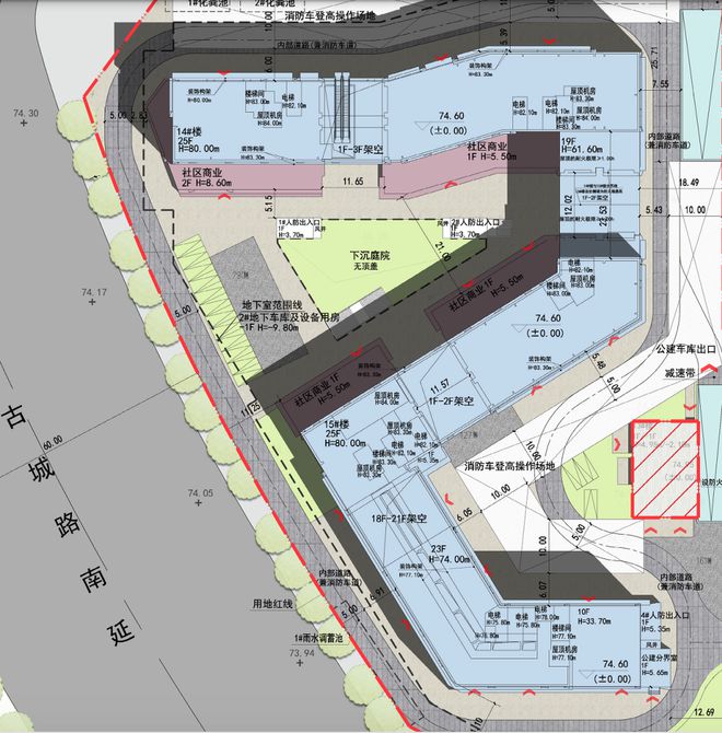 中海长安玖章配建项目反馈1万方社区商业、连通下沉庭院(图3)